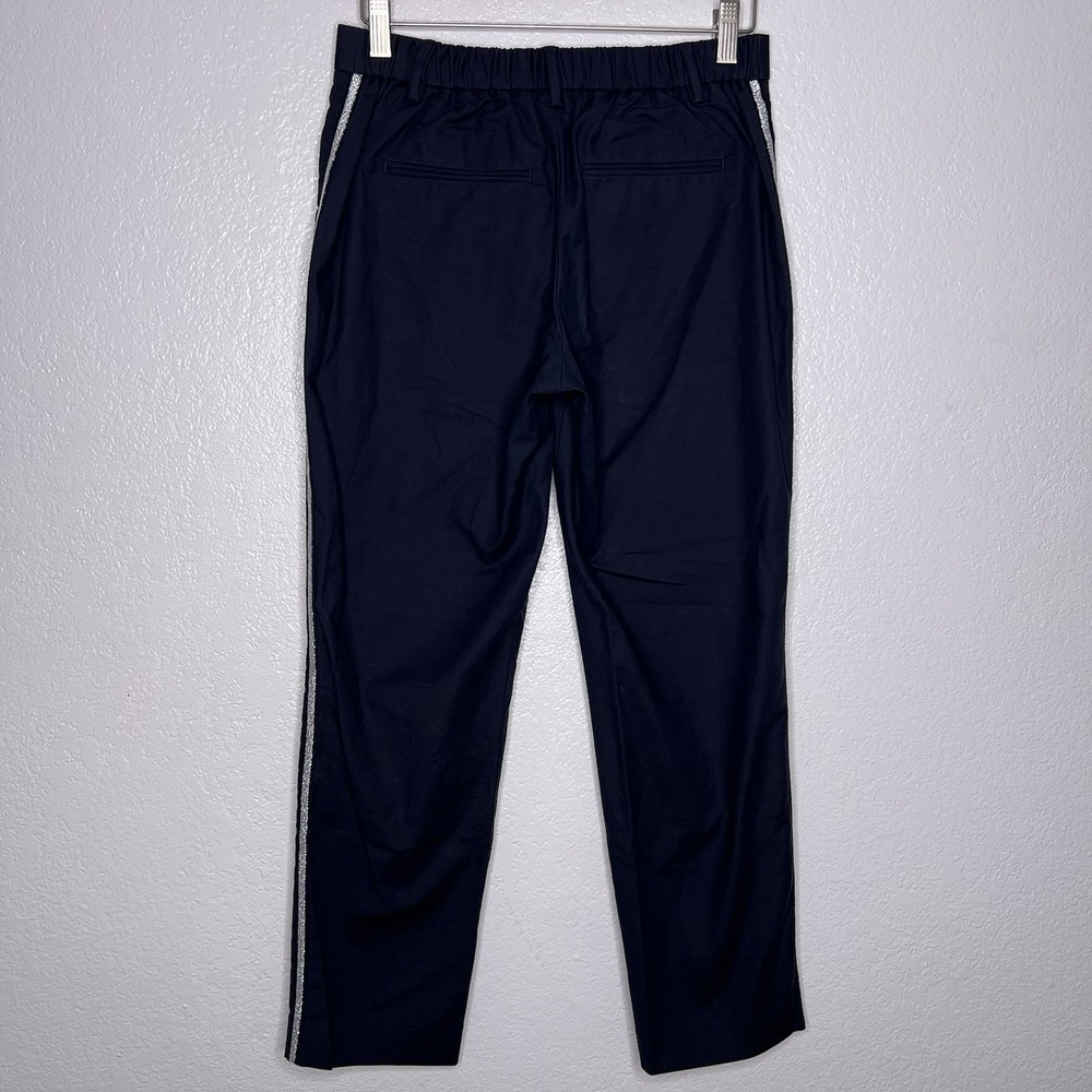 Zadig & Voltaire Pomelo Pant Size 36 Navy Silver Glitter Side Ankle‎ Trouser - Picture 6 of 9